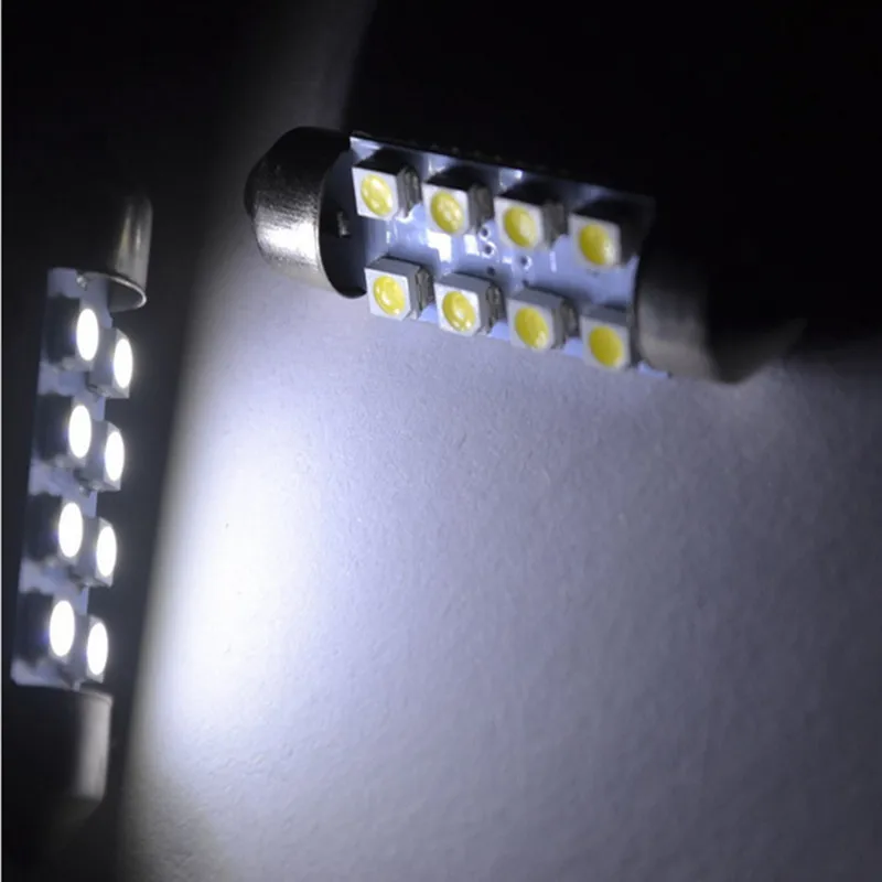 10 шт. автомобильный светильник C5W 31 мм 36 39 41 белый 3528 1210 8SMD 8LED Festoon Dome лампа