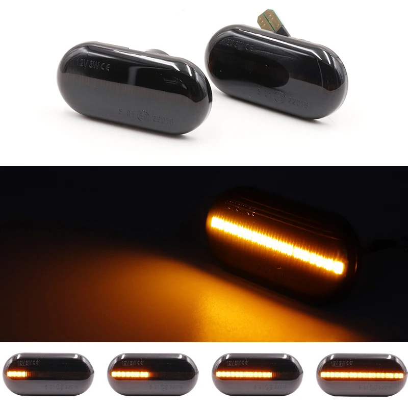 

2X LED Amber Sequential Blinker Side Marker Light For Renault Clio1 2 Megane 1 Kangoo Laguna 1 Twingo Nissan Opel