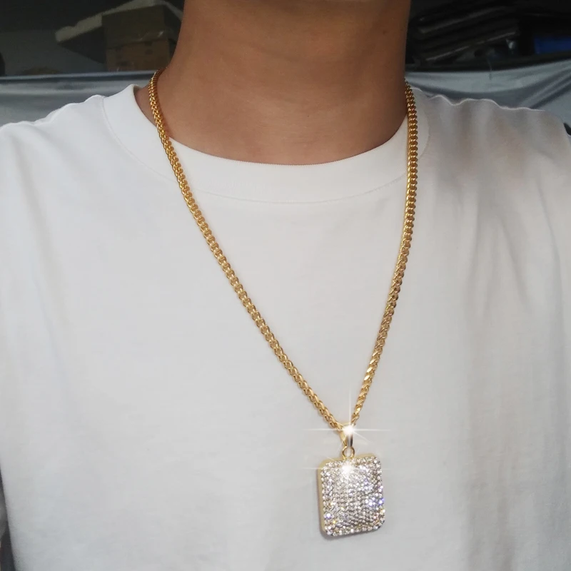 Karopel Iced Out Bling CZ Кристалл Кулон Золотой баскетбол крест цепочки и ожерелья 24 дюймов звено цепи хип хоп ювелирные изделия