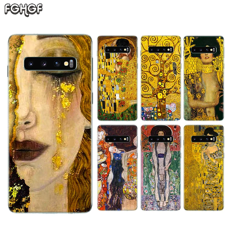 Мягкий резиновый Чехол Kiss by Gustav Klimt для Samsung Galaxy S9 S8 A6 A8 J4 J6 Plus + J8 A7 A9 2018 S7 S6 Edge Note 9 8 |