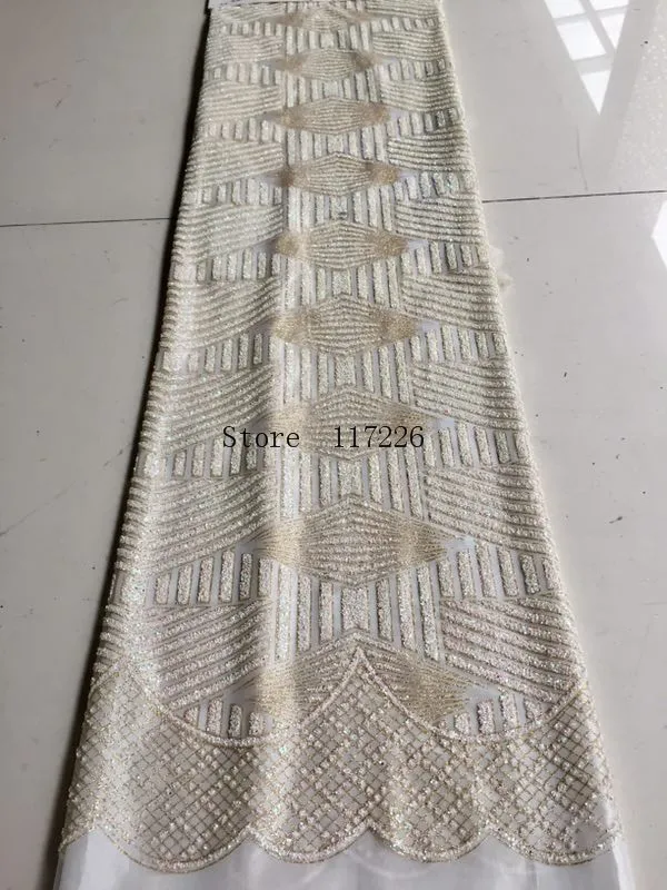5 ярдов/партия кружевное платье с блестками в африканском стиле из тюля вышивкой
