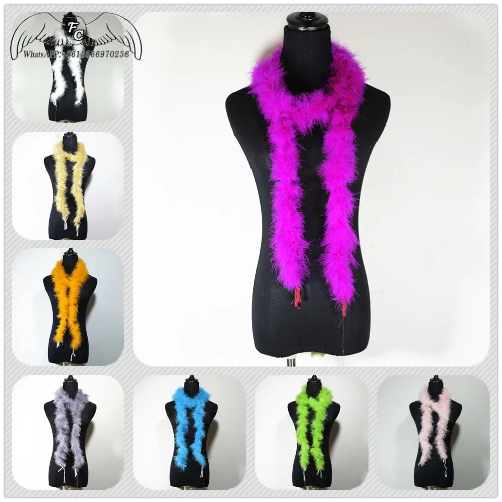 

Wholesale 10pcs/Lot 2 Meters 15-17G Fluffy Marabou Feathers Boa Feathers Scarf For Evening Dress/Clothing/Showl/Cosplay Colorful