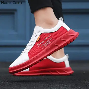 

Summer Men Breathable Mesh Shoes Red Walking Sneakers Low Mens Trainers Tenis Hombre Casual Running Sports Shoes For Male Tennis