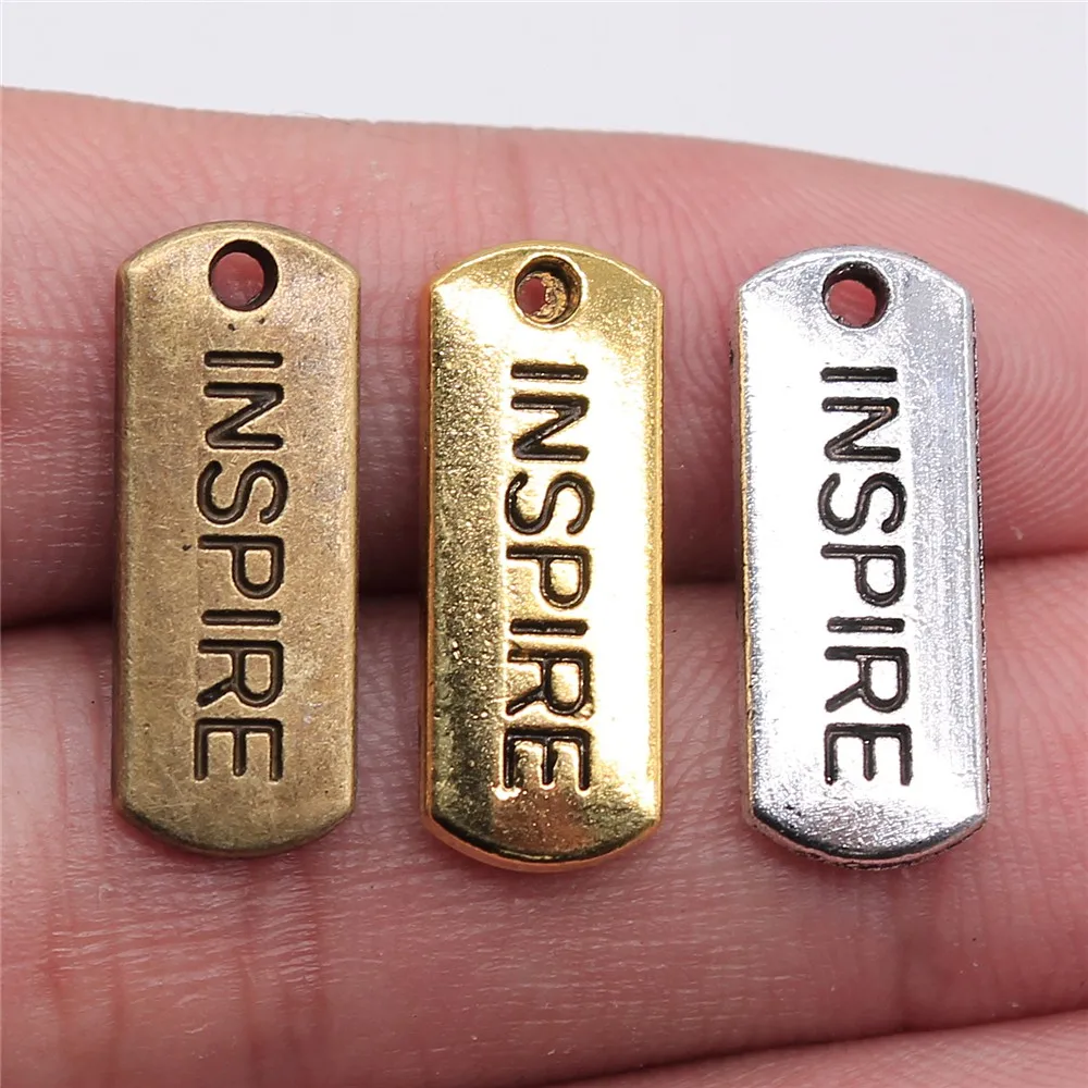WYSIWYG 20 шт 21x8 мм Charm Inspire Tag 3 вида цветов Charms Подвески для изготовления ювелирных