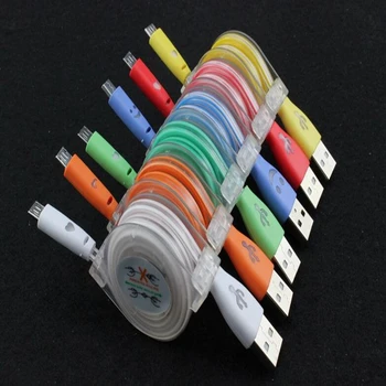

200pcs Colorful led light Retractable V8 Micro USB Data Charger cable cord For samsung galaxy S 7 s6 s4 blackberry htc