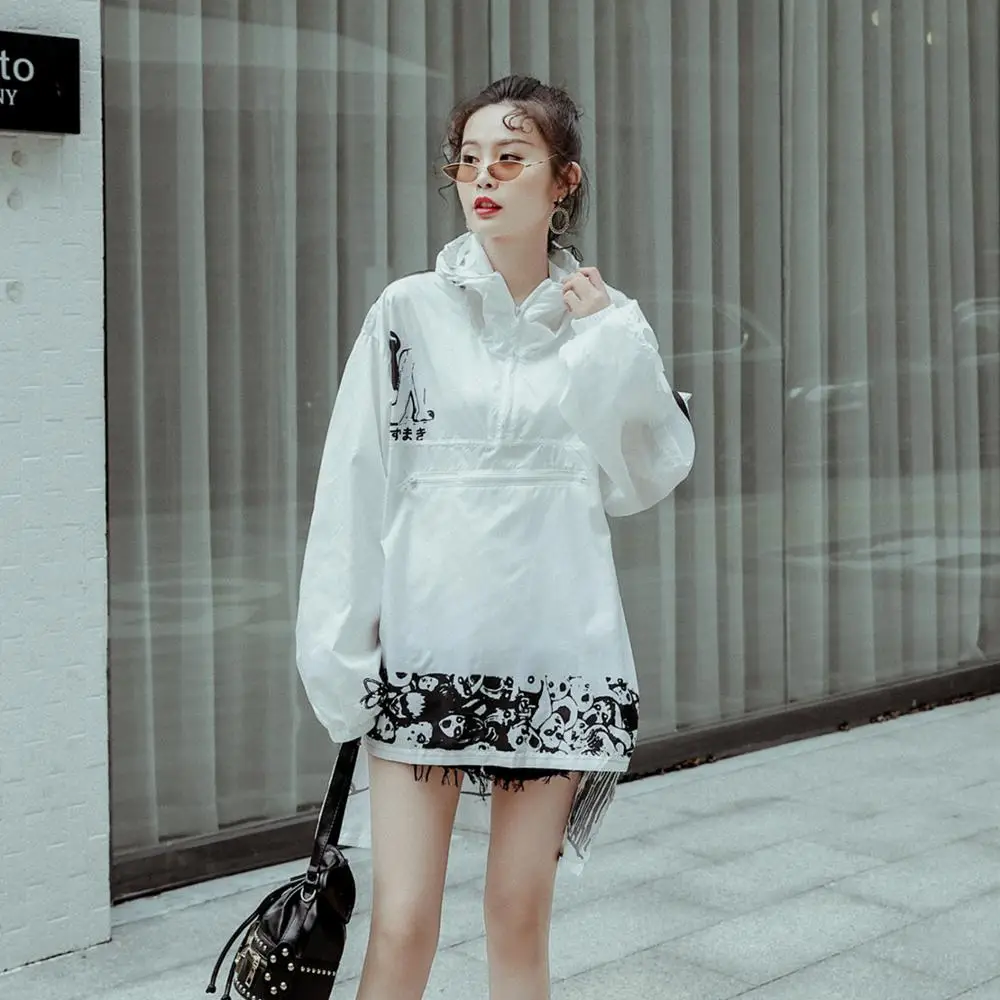

LFF Spring Autumn Women Jacket Comics Anime Cartoon Long Sunscreen Water Proof Windbreaker Coat Horrible Scary Outwear China