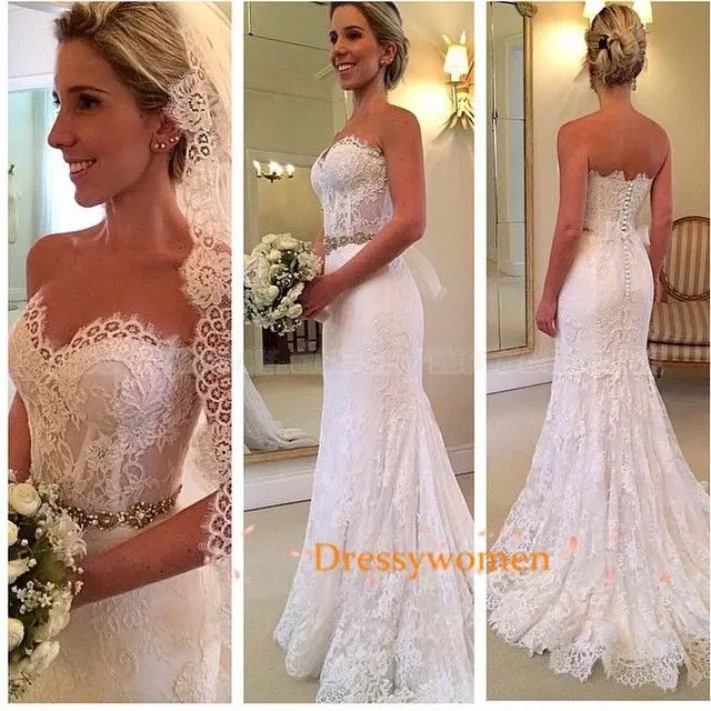 lace and diamond wedding dress