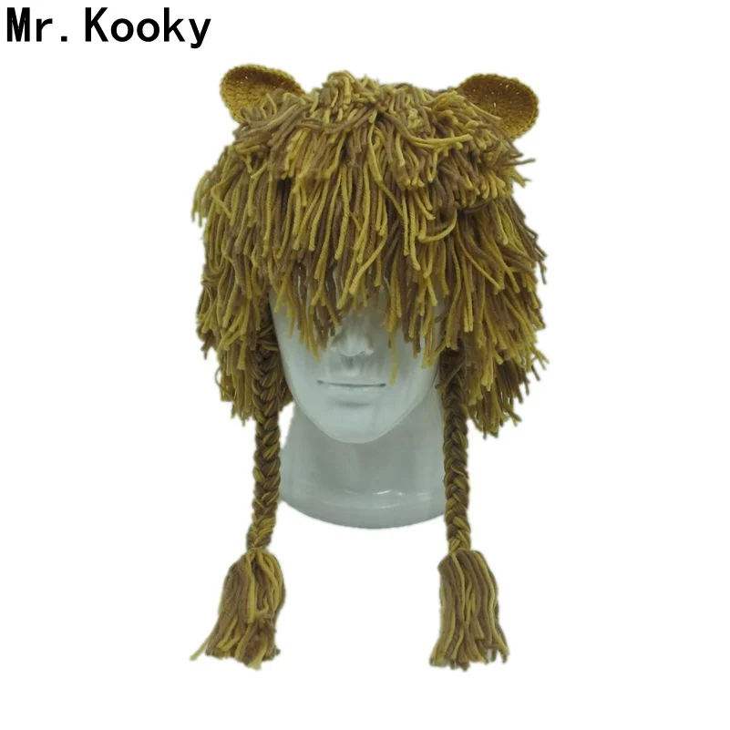 

Mr.Kooky Adult Handmade Warm Durable Crazy Lion Wig Winter Hat Unique Gift Ideas Cap Men Women Party Halloween Christmas Beanies