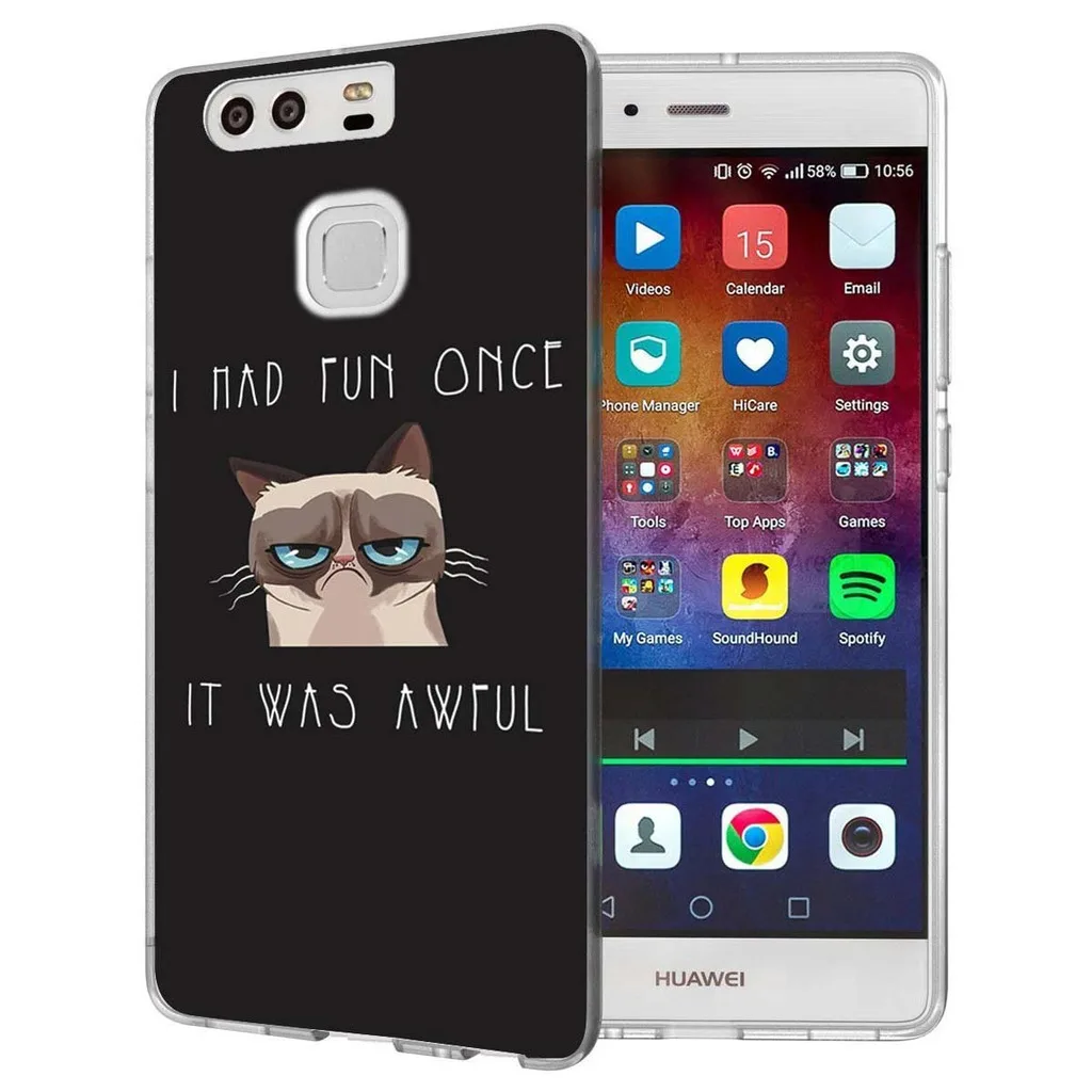 Чехол для Huawei P9 Lite (2016)/P8 (2016) художественный Рисунок со стразами Прозрачный мягкий