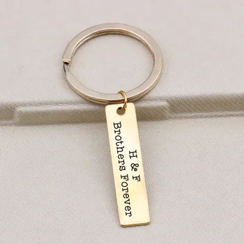 

Custom Name Initial Keychain Engraved Brother Forever Keyring For Best Friends And Best Brother Keyring Key Holder Gifts