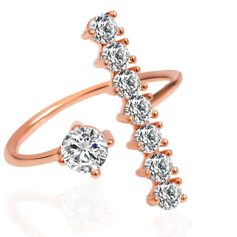 

R156 New Arrival 2016 Europe Fashion Popular Style 3 Color Selection with Rhinestone Zircon Crystal Wedding Ring