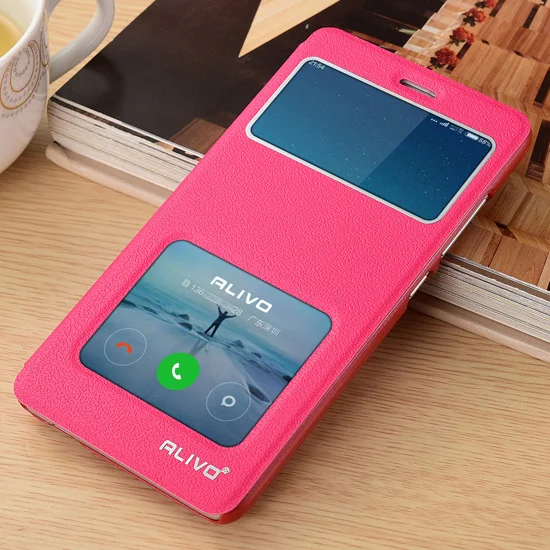 

ALIVO For Xiaomi Redmi Note 2 Case With Window View High Quality Protector Flip Cover Case For Xiaomi Redmi Note2 5.5" Phone
