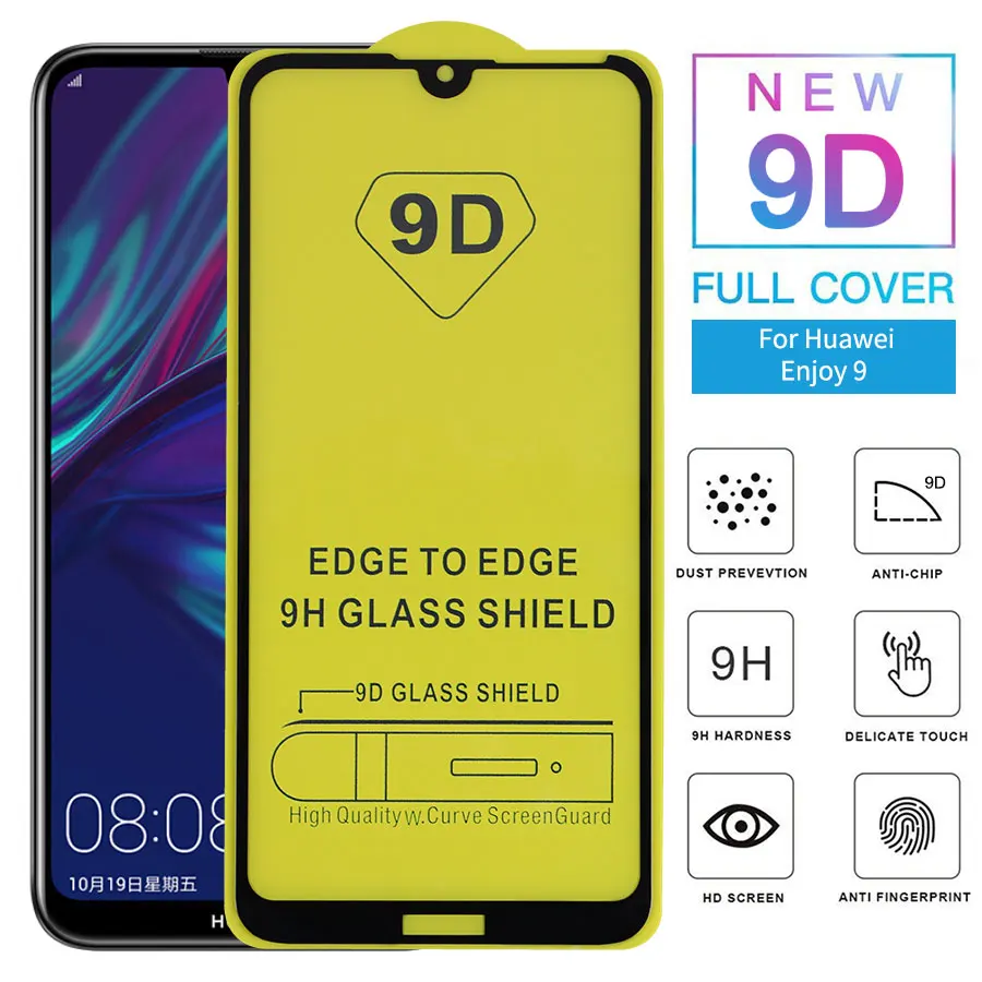 WOLFPSYCH 9D полный клей покрытие из закаленного стекла для huawei Enjoy 9 протектор экрана