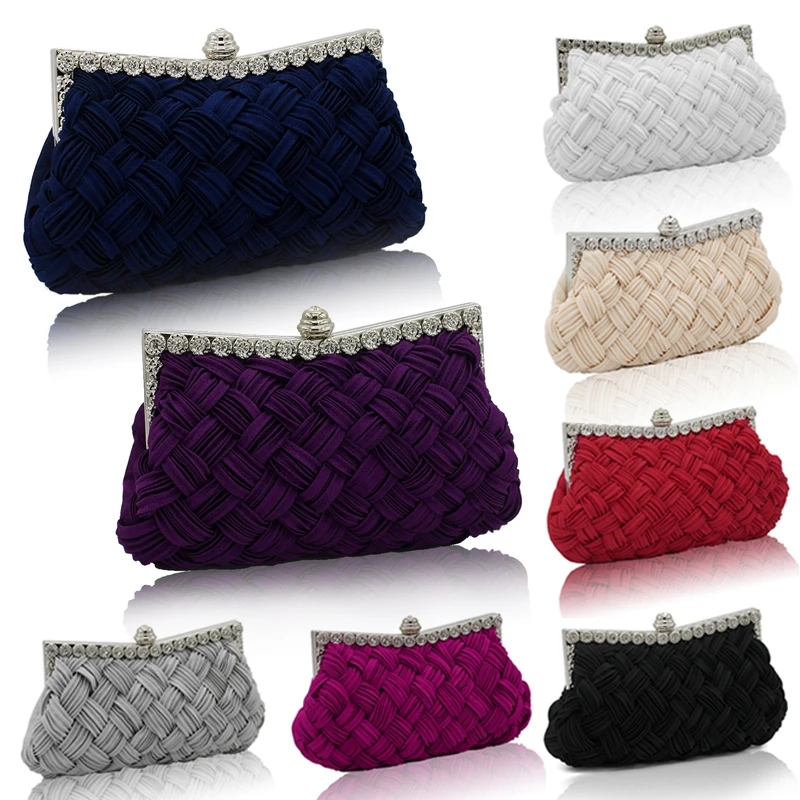 

Baellerry Women's Evening Rhinestone Bags Exquisite Embroidered Top-handle Bags Wedding Bridal Braided Purse Clutch Handbag