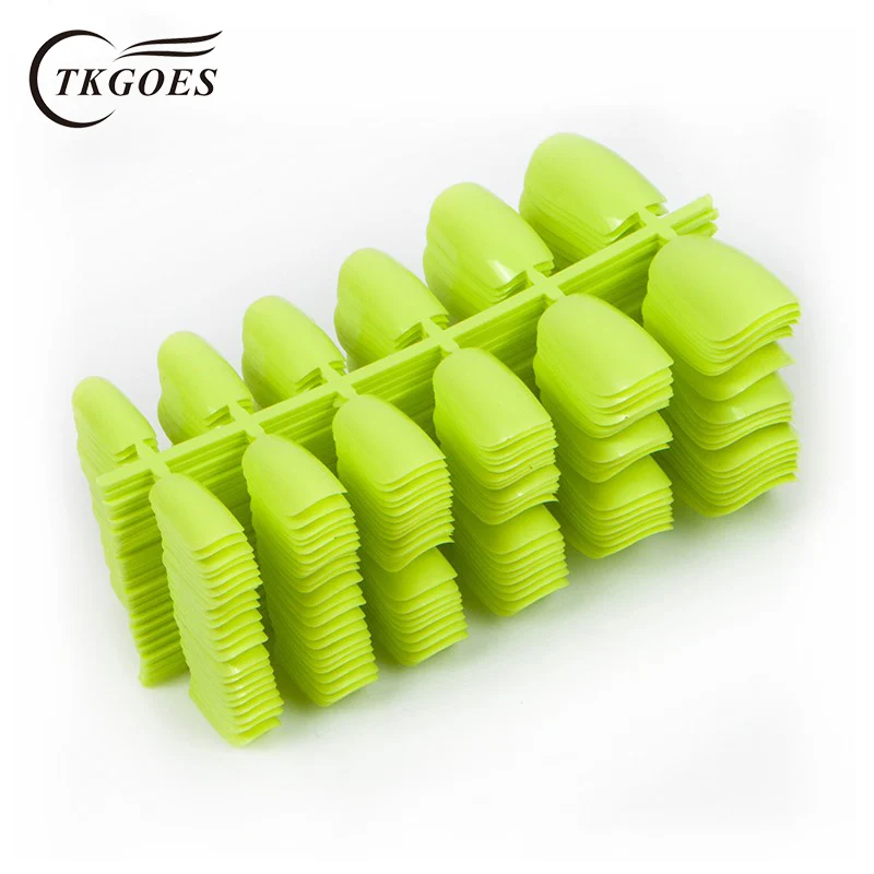 

600pcs/pack Grass Green 3D False Nails Tips Full Cover Square False Fake Nails DIY Nail Art Tips Decoration Manicure Tools