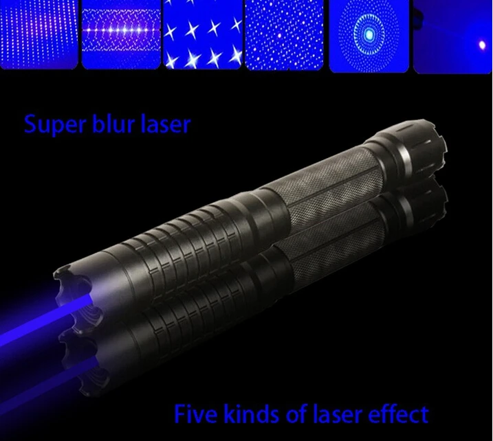 SOS Высокая мощность военный 450nm 5 Вт 30000 м флэш-светильник lazer синий лазерный указатель светильник горящая спичка/сухая древесина/черный/сигареты+ 5 колпачков