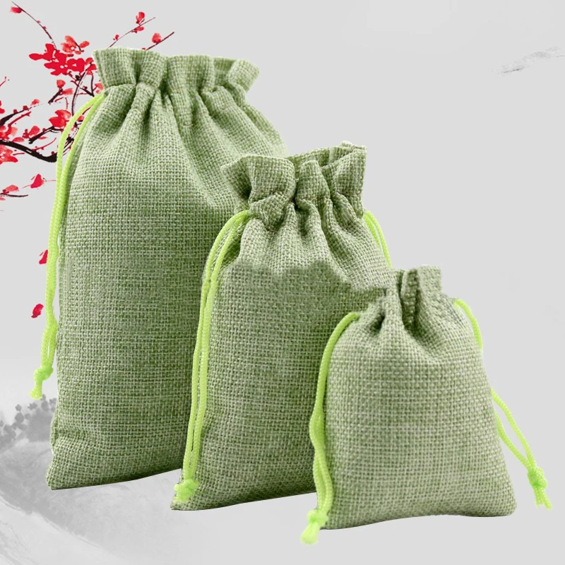 

50 pcs Wedding Burlap Jute Natural Linen Favour Candy Gift Bag Drawstring Pouch for home diy tools parts 2019 new arrival