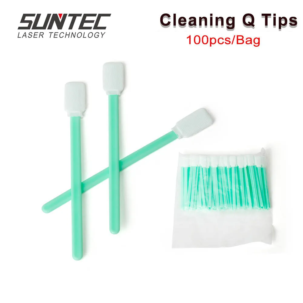 

Suntec Laser 100pcs/bag Non-Woven Cotton Laser Cleaning Q Tips Swabs for Fiber Laser Protective Window Lens Glass