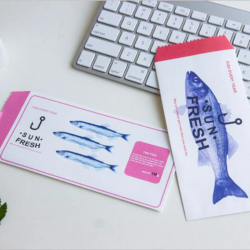 19,5*8,5 см) милый мультфильм красочный конверт рыба может конверт детский студенческий подарок Офисные канцелярские принадлежности 10 шт(цвет случайный