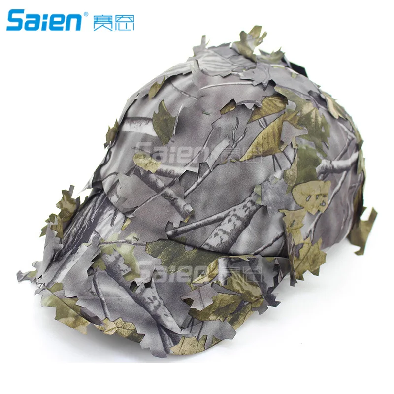 Military Hats for Men Waterproof 3D Leaves Camo Tactical Cap Bucket Hats for Hunting Fishing Sunshade Army War Games