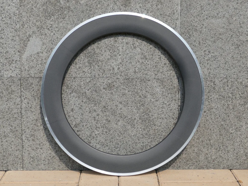 

1 pair - 700C Wheel clincher Rim 80mm 3k UD carbon Matt Glossy Road bike rim alloy brake side Wide : 25mm , 23mm 20 / 24 holes