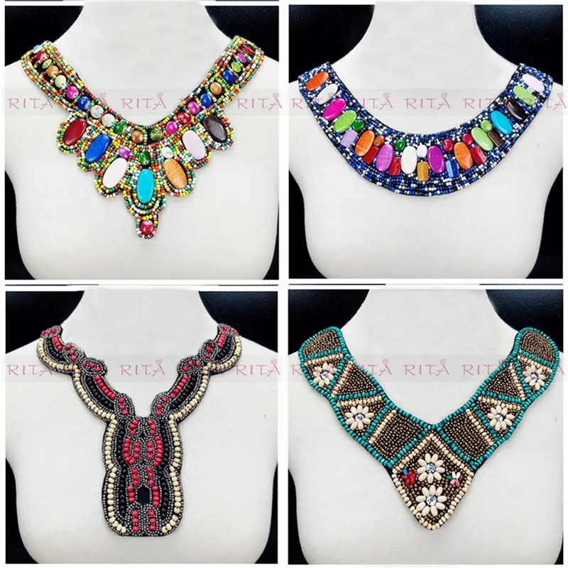 1pcs Luxurious Braided Beads Lace Neckline Collar Decorative Necklace