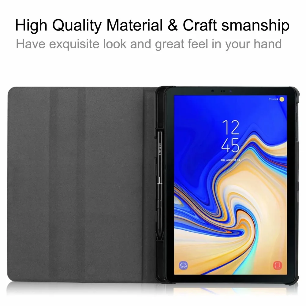 Чехол с карандаш держатель для Samsung Galaxy Tab S4 10,5 T830 SM-T835 10,5 дюймовый планшет стенд Smart Cover чехол с авто режимом включения и выключения