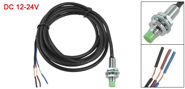 DC 12-24V 3-wire NPN Inductive Proximity Sensor Detection Switch 2mm PR08-2-DN