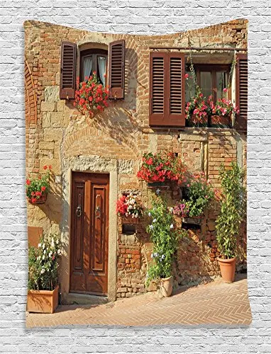 Tuscan Декор средиземноморская архитектура дома и цветы в итальянском горном