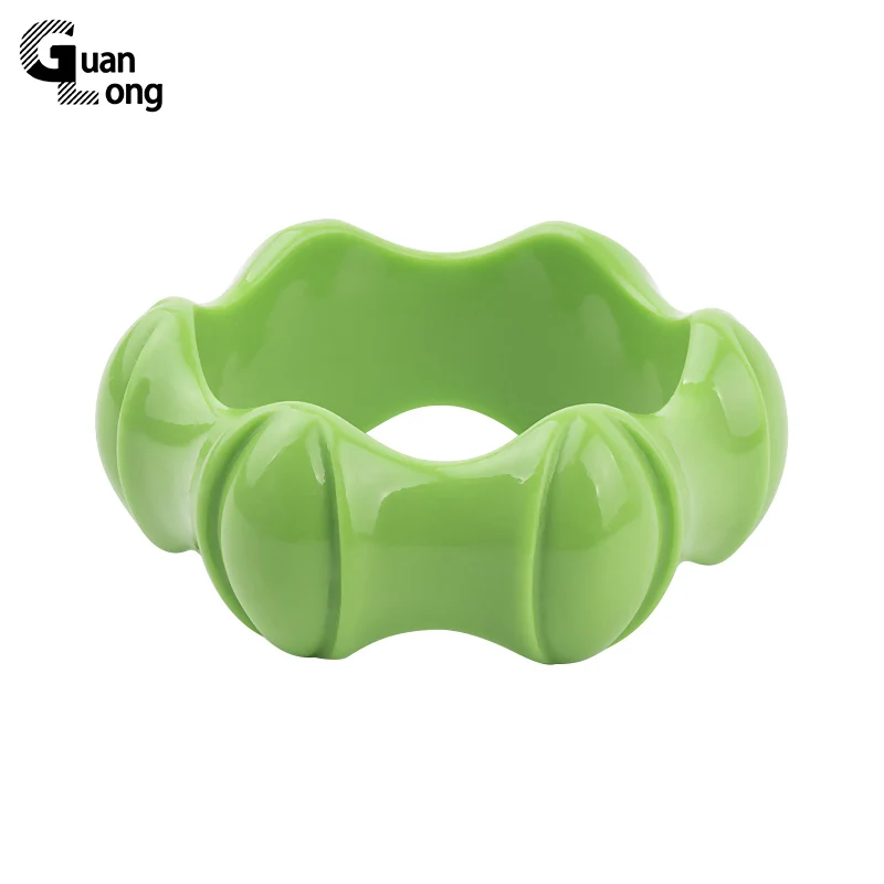 

GuanLong 2017 New Collection Bone Joints Pattern Resin Craft Bangles Bracelets For Women Jewelry Pulseiras