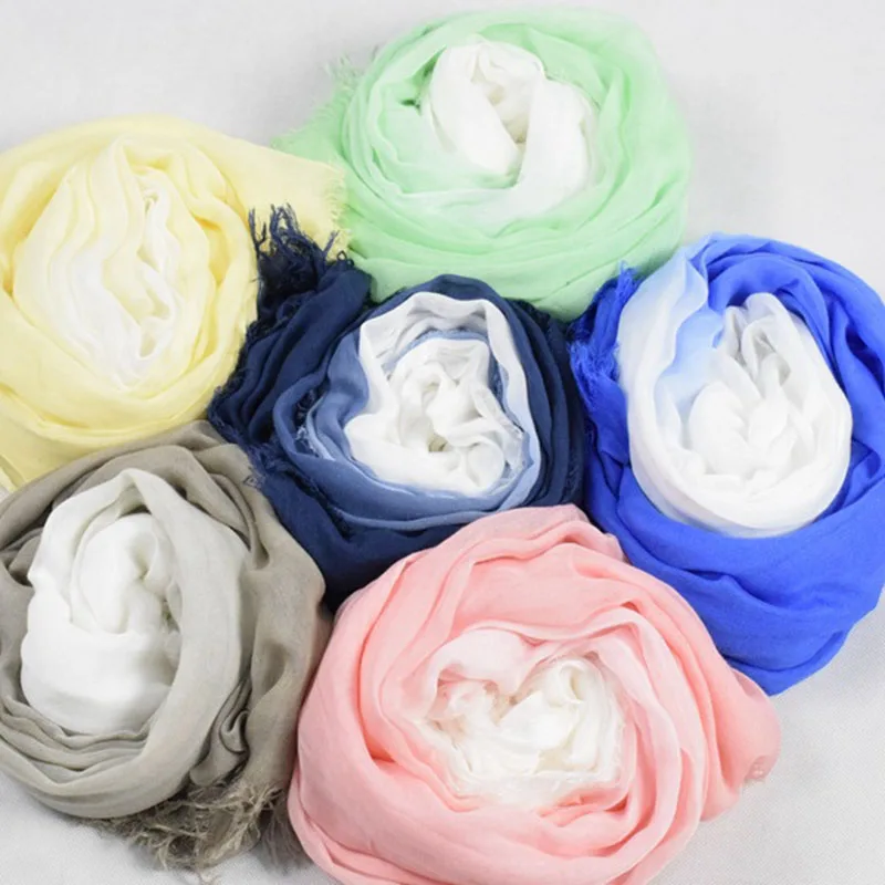 VISROVER унисекс модальный шарф хиджаб яркий цвет Dip Dye очень мягкий хлопок Handfeeling