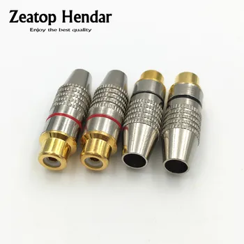 

100Pcs RCA Female Plug Solder Audio Video Speaker RCA Socket Gold Plated Metal Connector