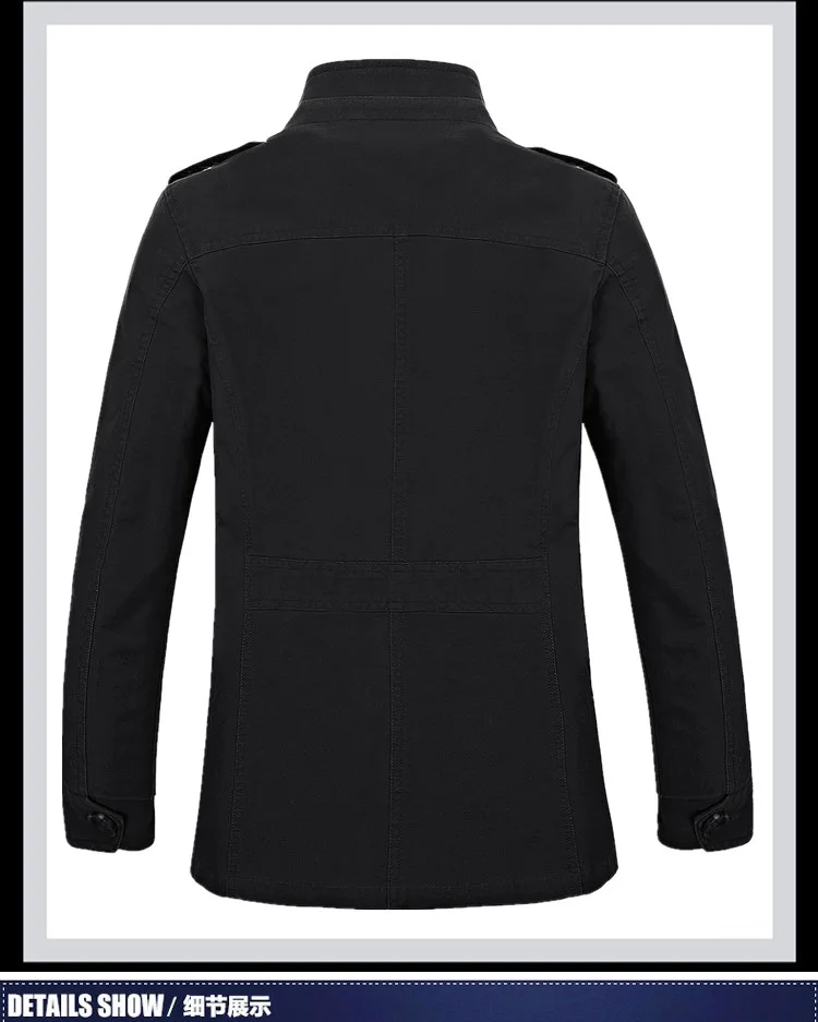 Плюс Размер 6XL Slim Fit мужские куртки и пальто деловая Повседневная хлопок средняя длинная стильная ветровка