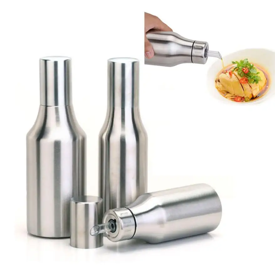 

3 Size Stainless Steel Leakproof Drop Oil Bottle Sauce Vinegar Pot Kitchen Tools august3