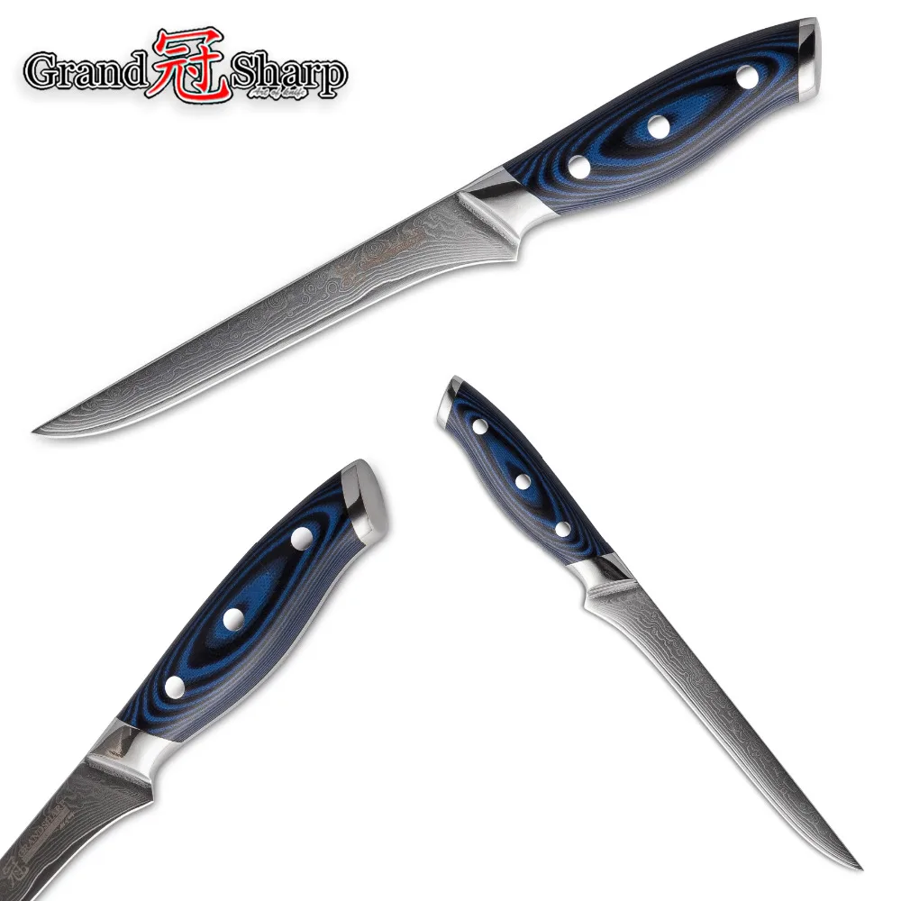 Дамасские кухонные ножи японский дамасский стальной нож набор Santoku скрепляющий