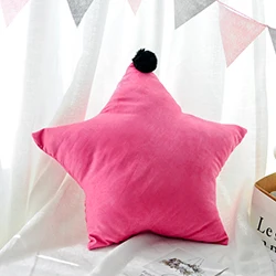 Замшевая мягкая подушка в форме звезды с шариками, домашний диван, детская кровать, подушка, розовый/черный/Blue-21.4in* 21,4-6 цветов - Цвет: Rose red