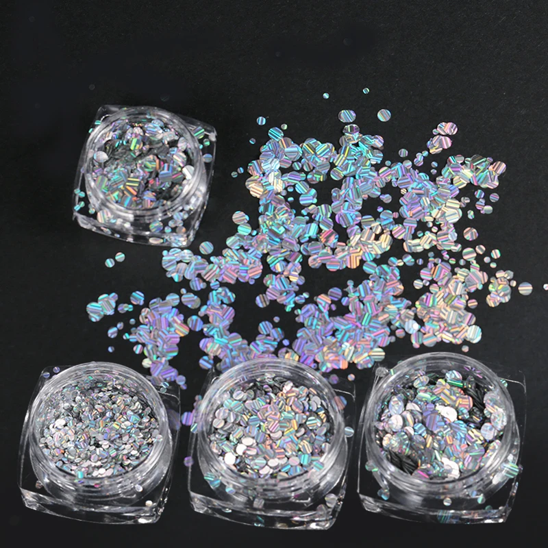 

1-2-3mmNail Art Glitter ROUND Shapes Confetti Sequins Acrylic Tips Nail Rhinestone Mixed Nails Decoration for DIY Accessories