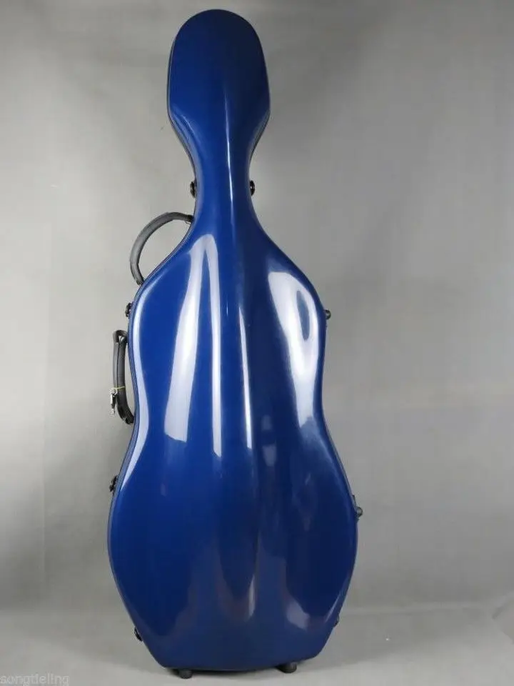 

High Grade 3/4 dark blue fiberglass cello hard case with wheells