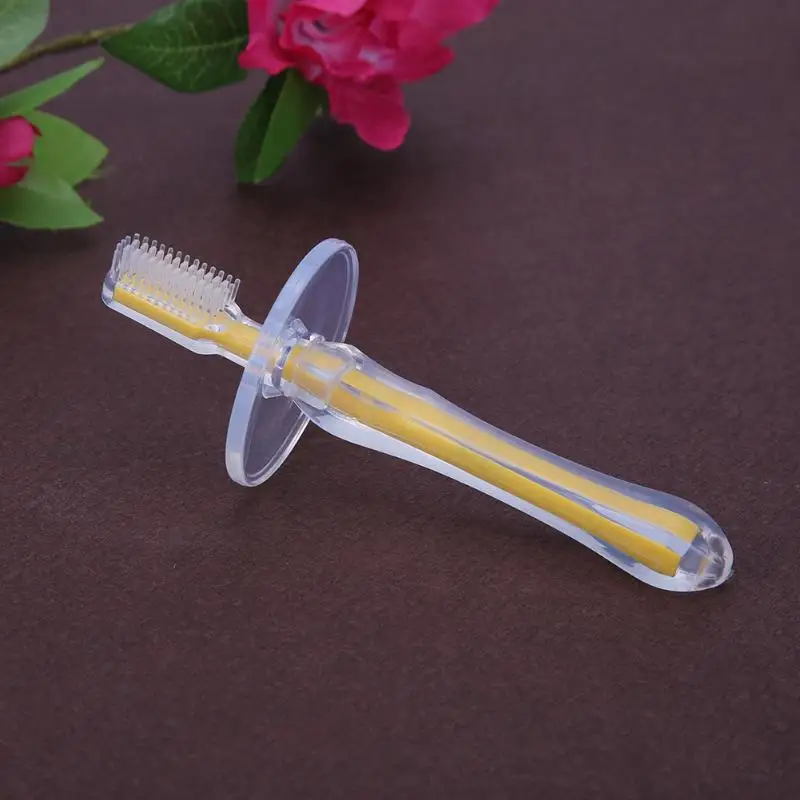 1pc Pink Blue Baby Teeth Care Soft Silicone Toothbrush Baby Infants Kids Safe Bendable Training Massager Brush