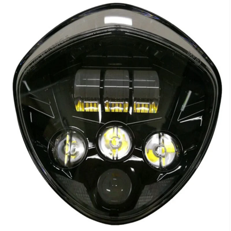 

7 Inch Headlamp Victory Front Running Light Daymaker Projector LED Moto Headlight Assembly Motorcycle Accessories Kit-Black Lamp