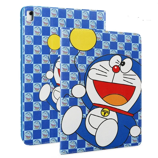 Cute cartoon Personality Doraemon pattern leather smart cover for ipad