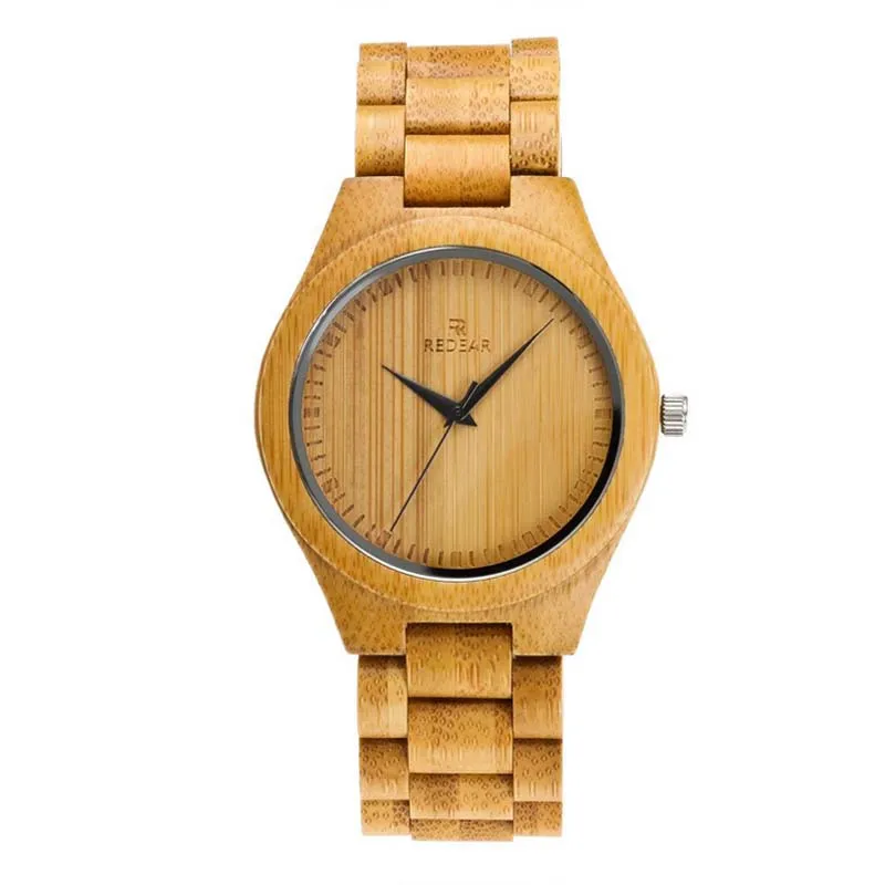Мода бамбуковые Для мужчин деревянные часы Повседневное пару часов Простой творческий бамбука Кварцевые наручные часы с бесплатной