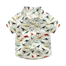 CHAMSGEND летнее, для малыша для малышей и детей постарше для мальчиков мультфильм Динозавр принт Топы 19MAY9 P25