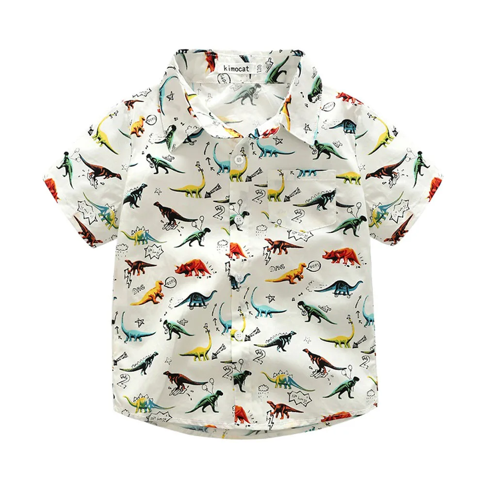 

CHAMSGEND 2019 Summer Toddler Infant Baby Kids Boys Cartoon Dinosaur Print Tops 19MAY9 P25