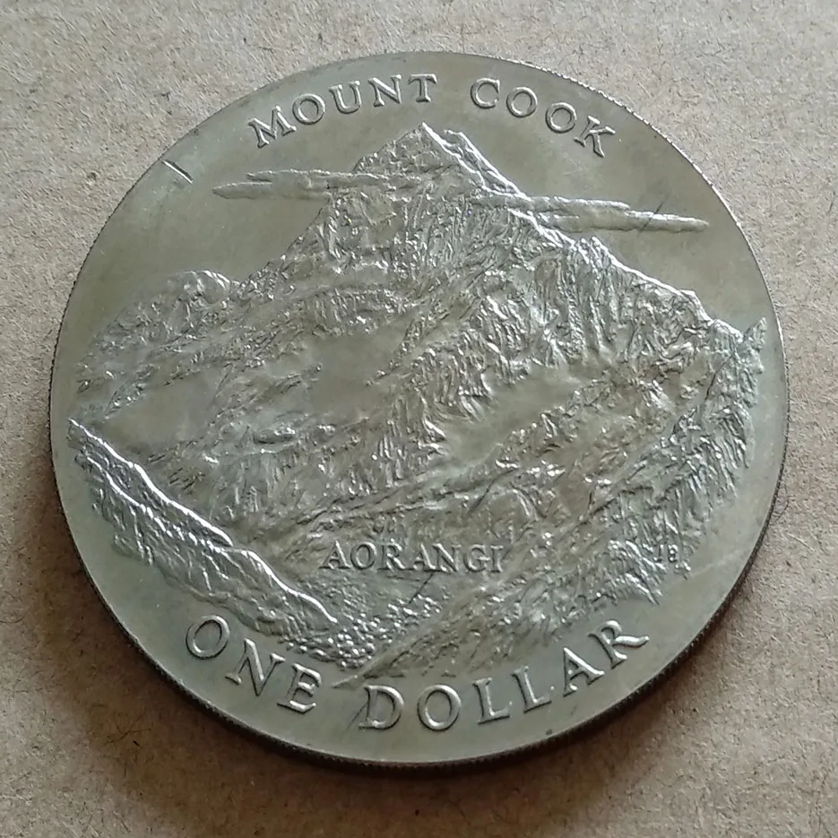 

38mm New Zealand mount cook 1970 ,100% Real Genuine Comemorative Coin,Original Collection