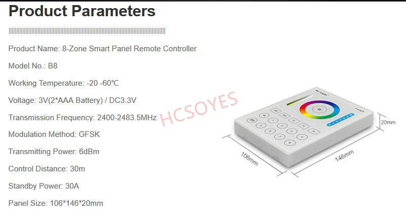 Milight B0 B1 B2 B3 B4 B8 T1 T2 T3 T4 2,4 GHZ 4-Zone 8-Zone wifi беспроводной сенсорный умный пульт дистанционного управления/RGBW/RGB+ CCT