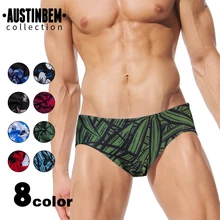 Пикантные Для мужчин Плавание трусы Zwembroek Heren печатных Плавание одежда Для мужчин Купальник-бикини костюм Sungas De Praia Ho Для мужчин s 21811