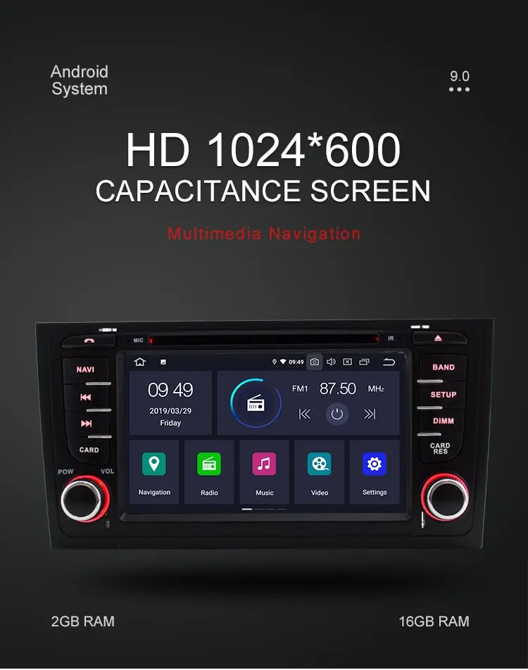 Clearance Besina 2 Din Android 9.0 Car DVD Player For AUDI A6 S6 RS6 GPS Navigation Wifi Bluetooth Multimedia Car Radio Antoaudio Stereo 2