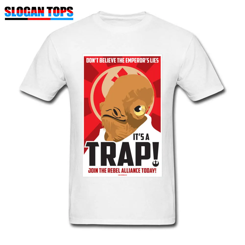 Звездные войны, футболка для мужчин, забавная футболка, Admiral Ackbar Its A Trap, топы, постеры, футболки, хлопок, Мужская одежда, присоединяйтесь к Rebel Alliance - Цвет: White