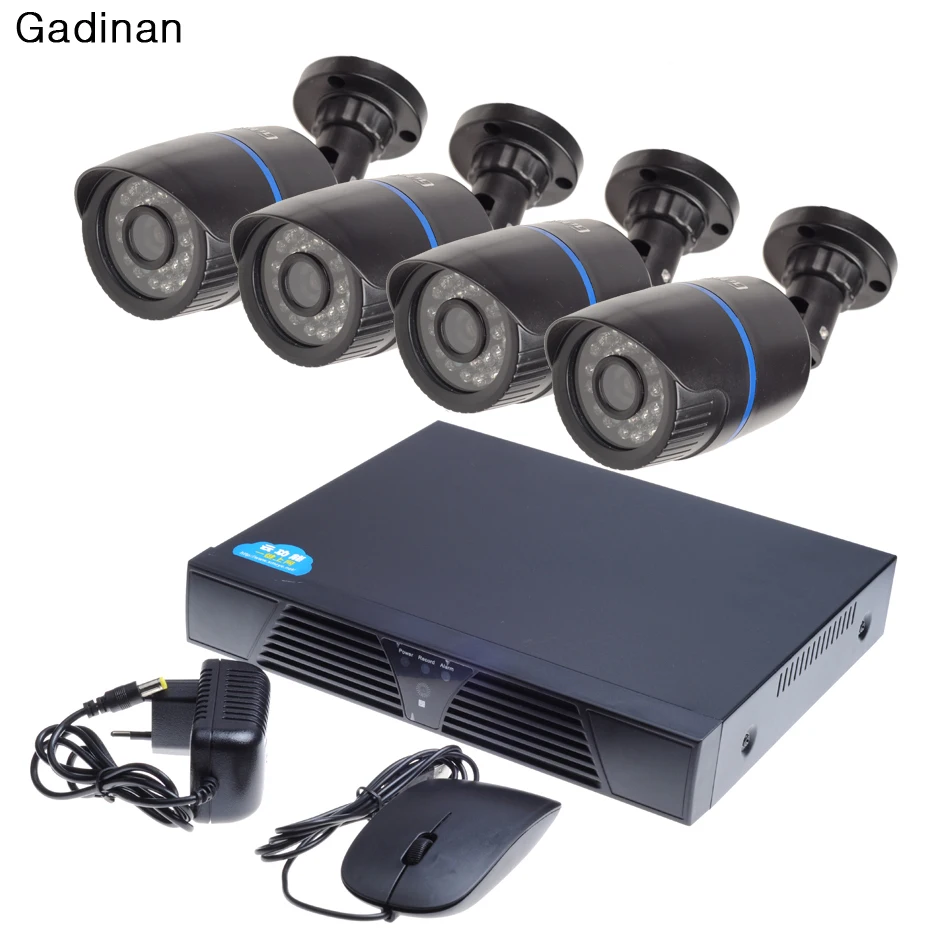  GADINAN ONVIF HD CCTV System 1080P 8CH NVR and 4PCS 720P IP Outdoor Video Surveillance Security Camera System NVR Kit 